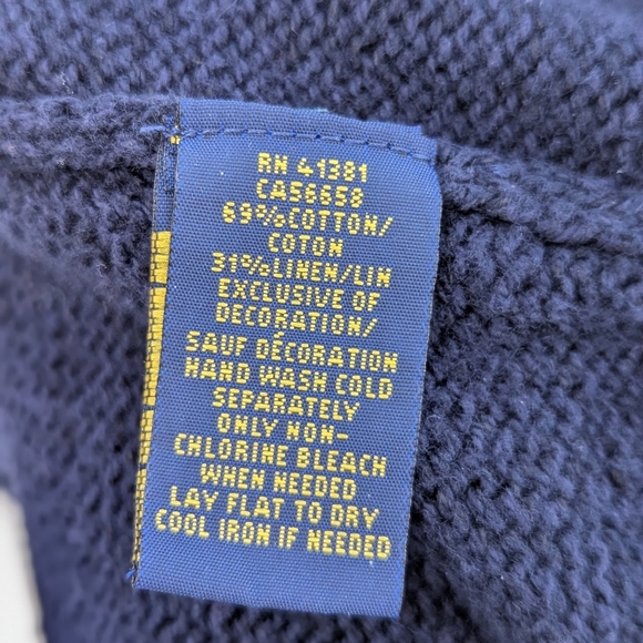 Polo Ralph Lauren | Iconic Classic Bear Crewneck Sweater Large Navy Unisex - Picture 13 of 16